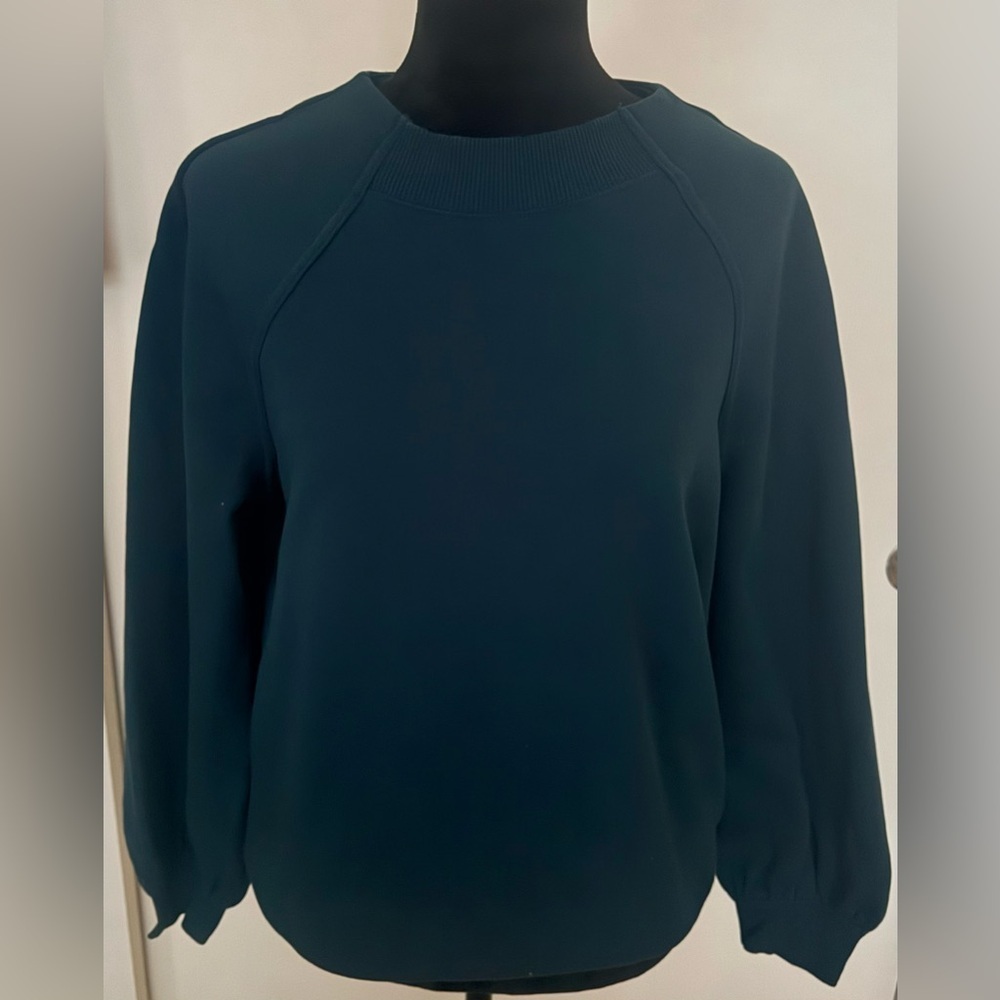 Banana Republic Teal Long Balloon Sleeve Fleece Sweatshirt - M